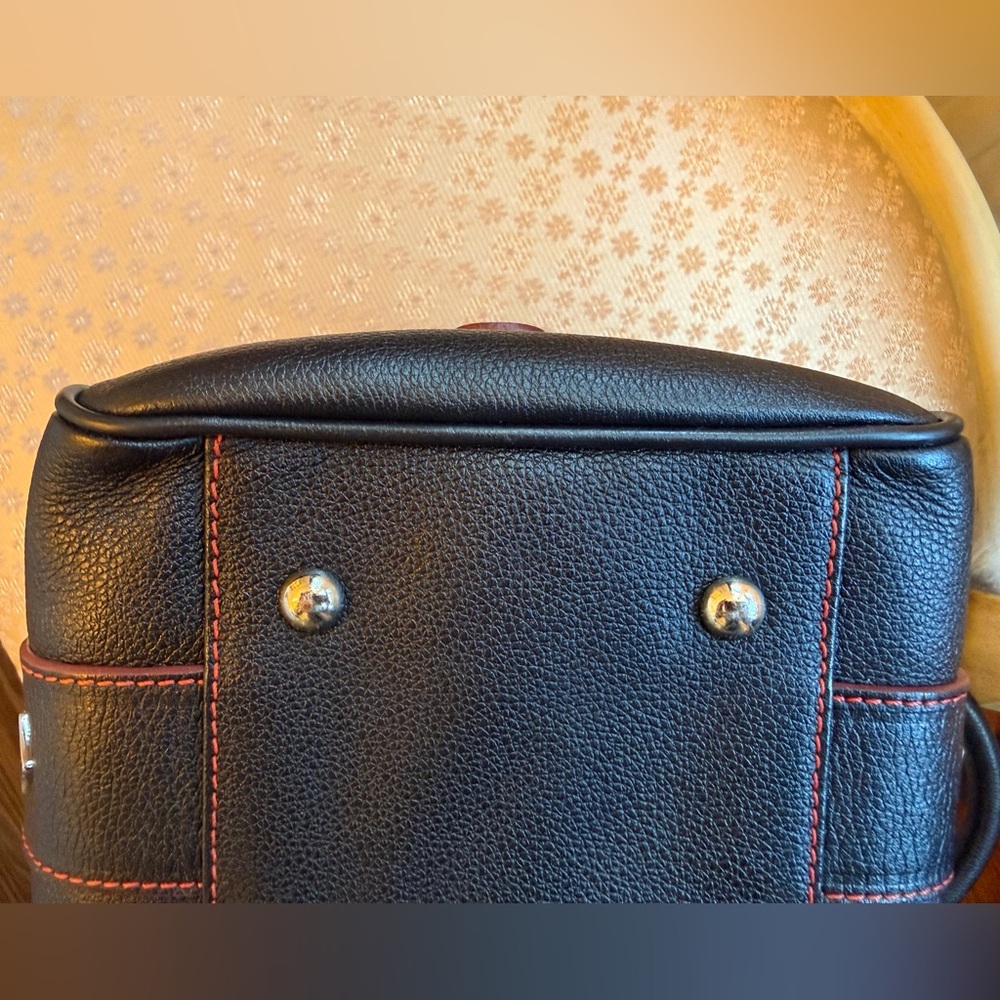 MCM Black Leather Satchel with Red Stitching - Picture 4 of 11